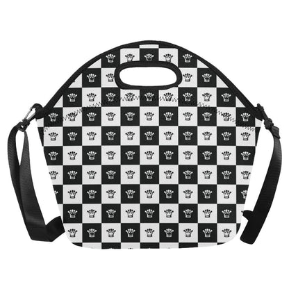 Checkered Flag Crown Pattern Neoprene Lunch Bag (Model 1669)(Large)-JTAMIGO.COM