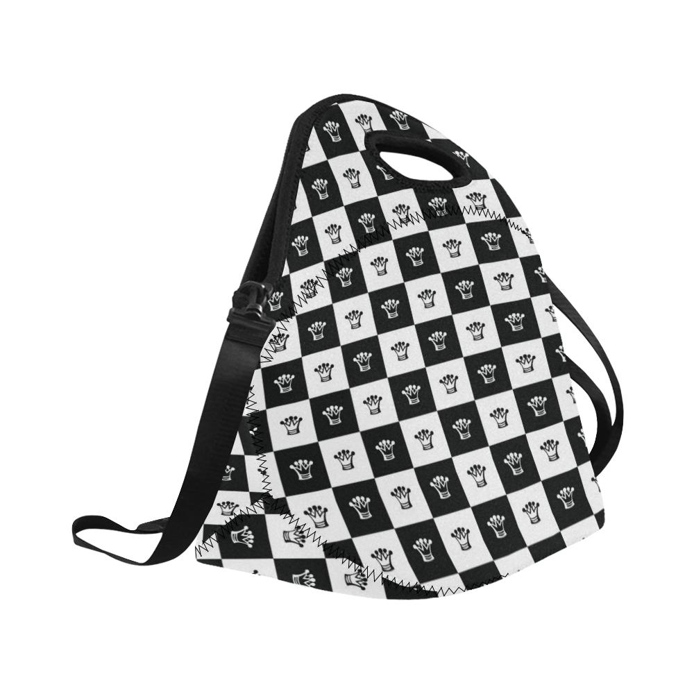 Checkered Flag Crown Pattern Neoprene Lunch Bag (Model 1669)(Large)-JTAMIGO.COM