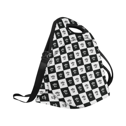 Checkered Flag Crown Pattern Neoprene Lunch Bag (Model 1669)(Large)-JTAMIGO.COM