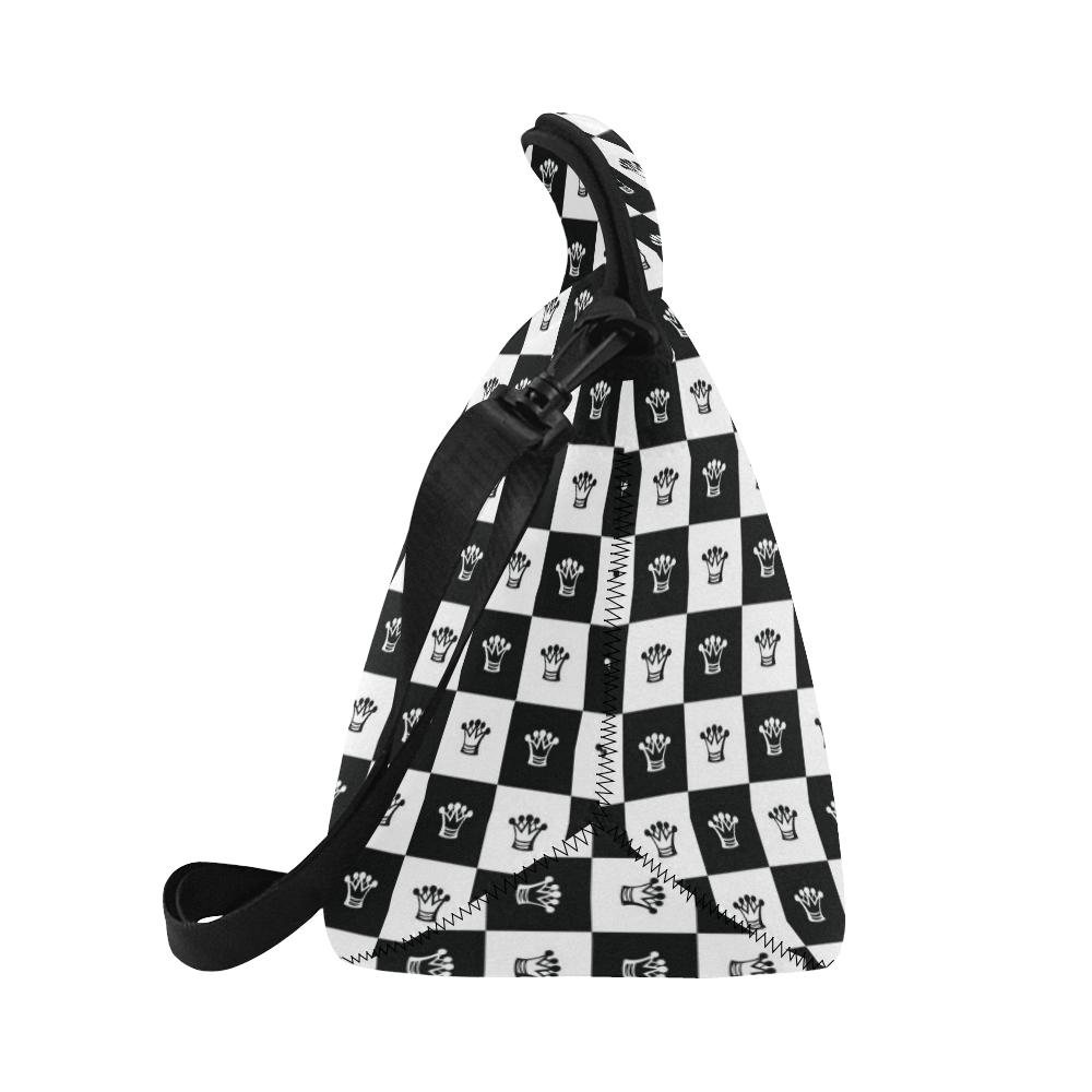 Checkered Flag Crown Pattern Neoprene Lunch Bag (Model 1669)(Large)-JTAMIGO.COM