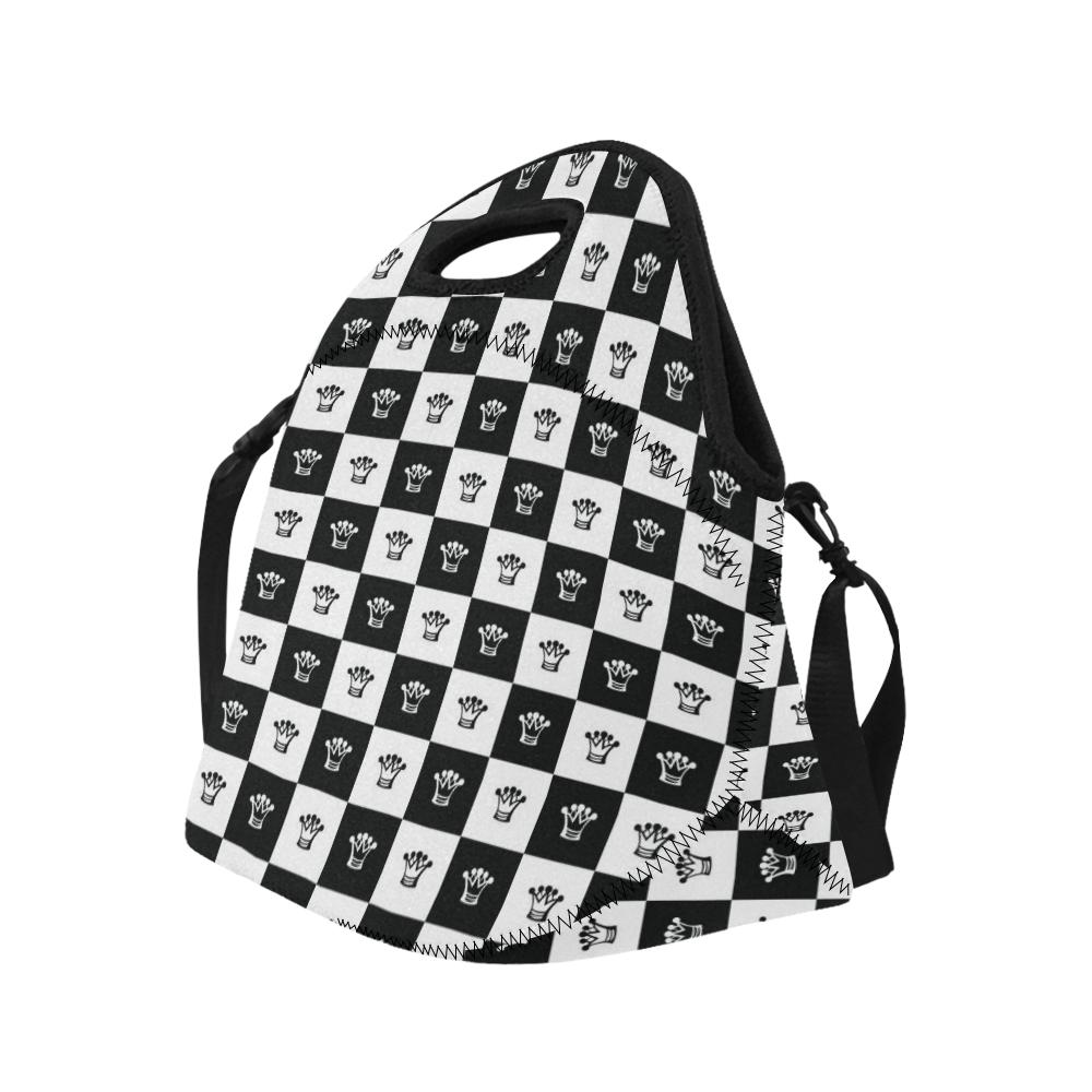 Checkered Flag Crown Pattern Neoprene Lunch Bag (Model 1669)(Large)-JTAMIGO.COM