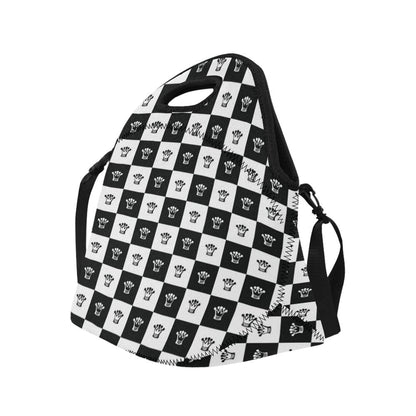 Checkered Flag Crown Pattern Neoprene Lunch Bag (Model 1669)(Large)-JTAMIGO.COM