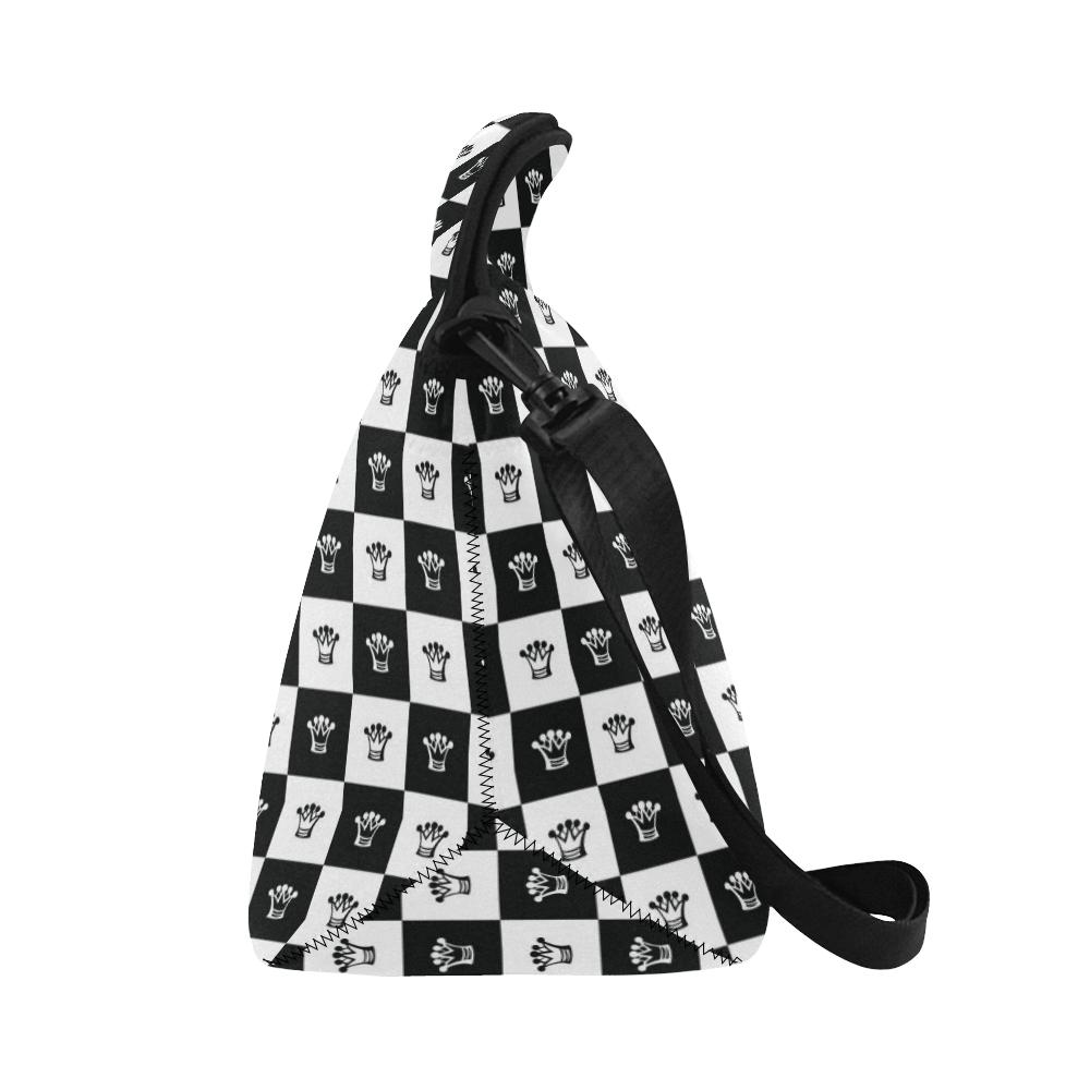 Checkered Flag Crown Pattern Neoprene Lunch Bag (Model 1669)(Large)-JTAMIGO.COM