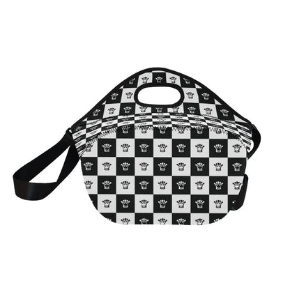 Checkered Flag Crown Pattern Neoprene Lunch Bag (Model 1669)(Large)-JTAMIGO.COM