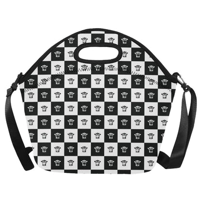 Checkered Flag Crown Pattern Neoprene Lunch Bag (Model 1669)(Large)-JTAMIGO.COM