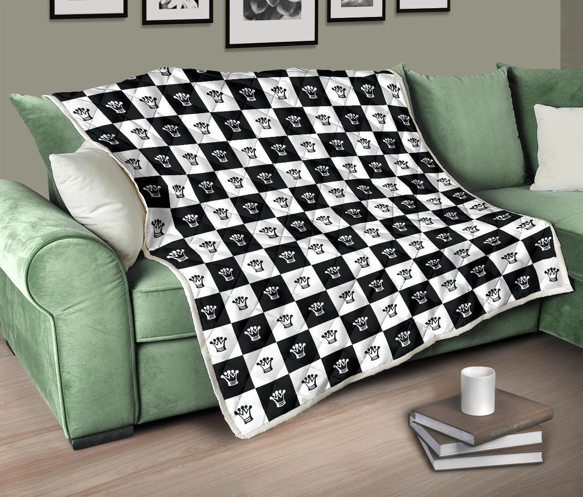 Checkered Flag Crown Pattern Premium Quilt-JTAMIGO.COM