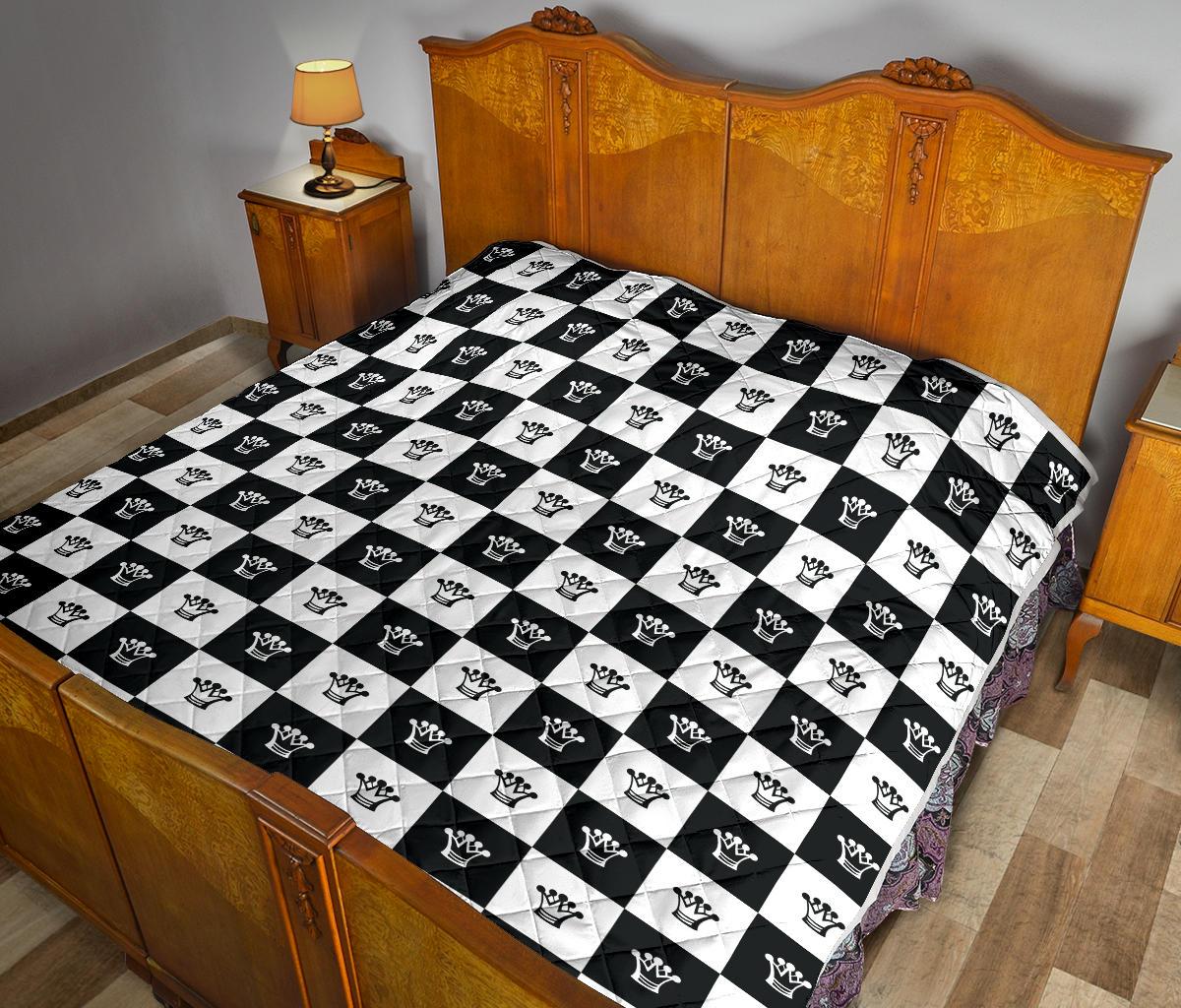 Checkered Flag Crown Pattern Premium Quilt-JTAMIGO.COM