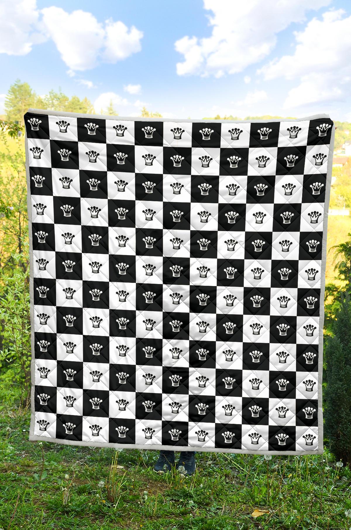 Checkered Flag Crown Pattern Premium Quilt-JTAMIGO.COM