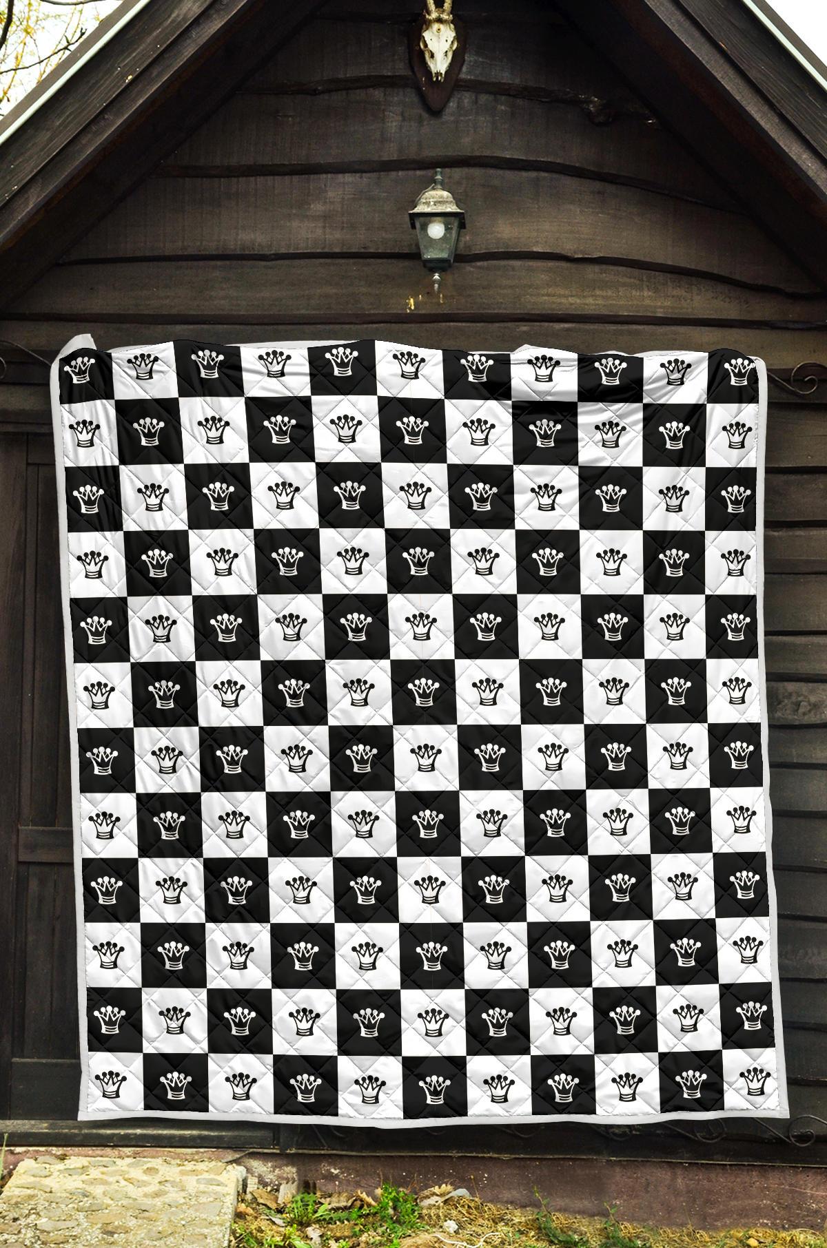 Checkered Flag Crown Pattern Premium Quilt-JTAMIGO.COM
