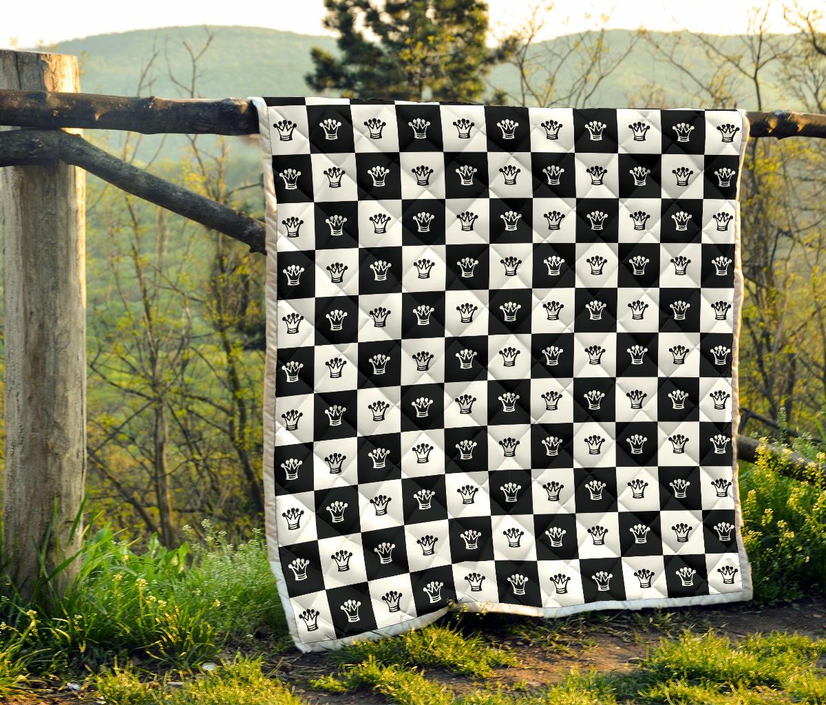 Checkered Flag Crown Pattern Premium Quilt-JTAMIGO.COM