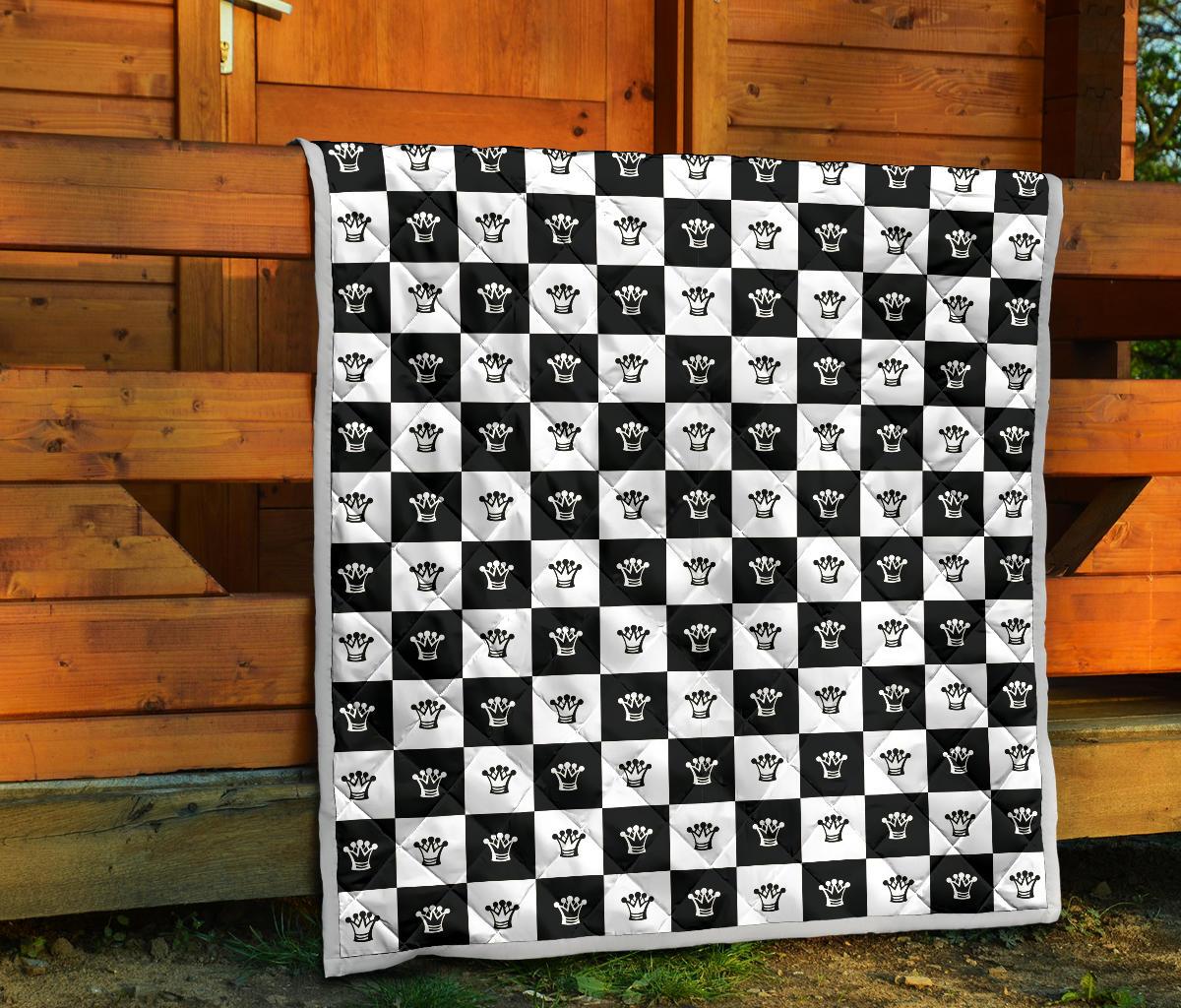Checkered Flag Crown Pattern Premium Quilt-JTAMIGO.COM