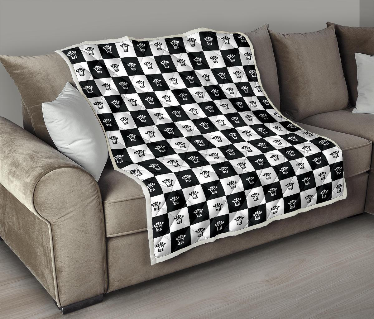 Checkered Flag Crown Pattern Premium Quilt-JTAMIGO.COM