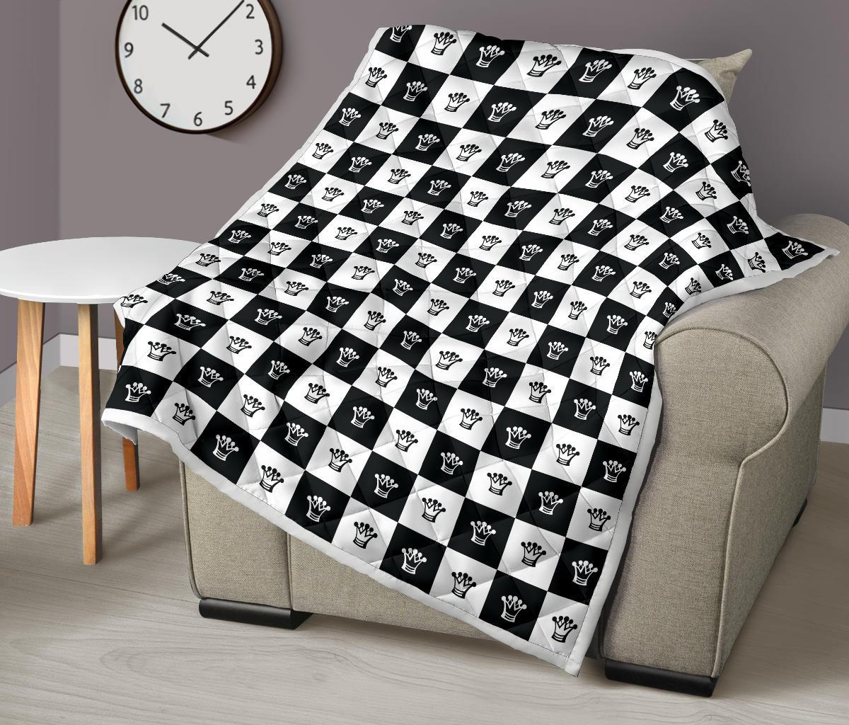 Checkered Flag Crown Pattern Premium Quilt-JTAMIGO.COM