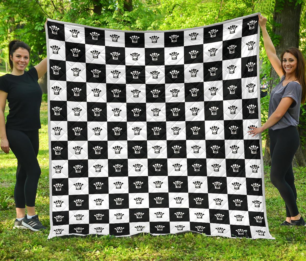 Checkered Flag Crown Pattern Premium Quilt-JTAMIGO.COM