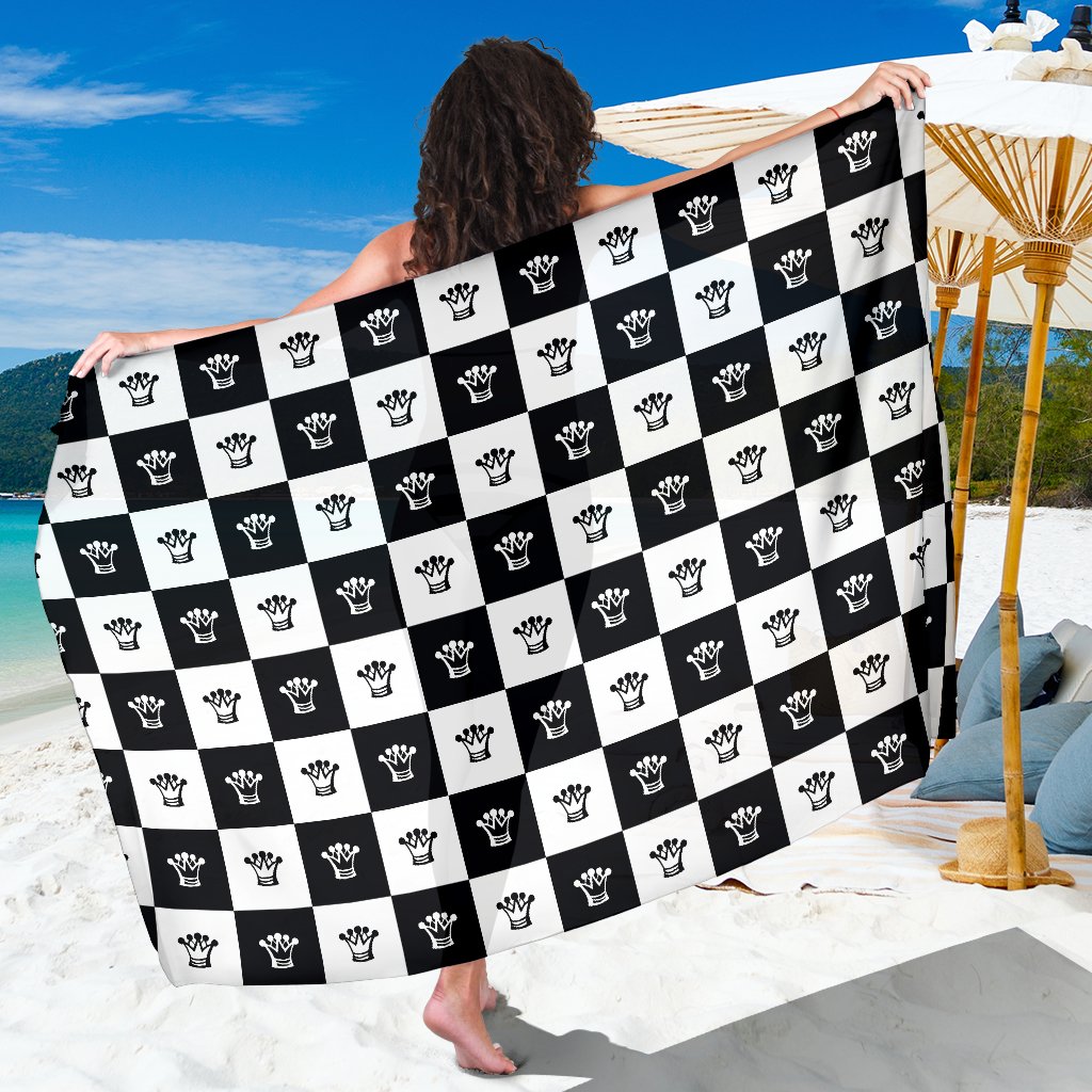 Checkered Flag Crown Pattern Sarong Pareo Wrap