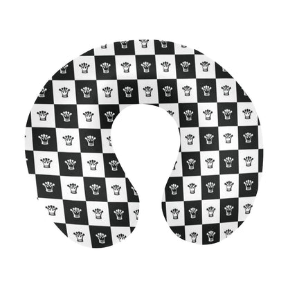 Checkered Flag Crown Pattern U-Shaped Travel Neck Pillow-JTAMIGO.COM