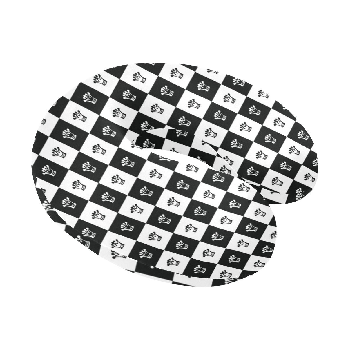 Checkered Flag Crown Pattern U-Shaped Travel Neck Pillow-JTAMIGO.COM