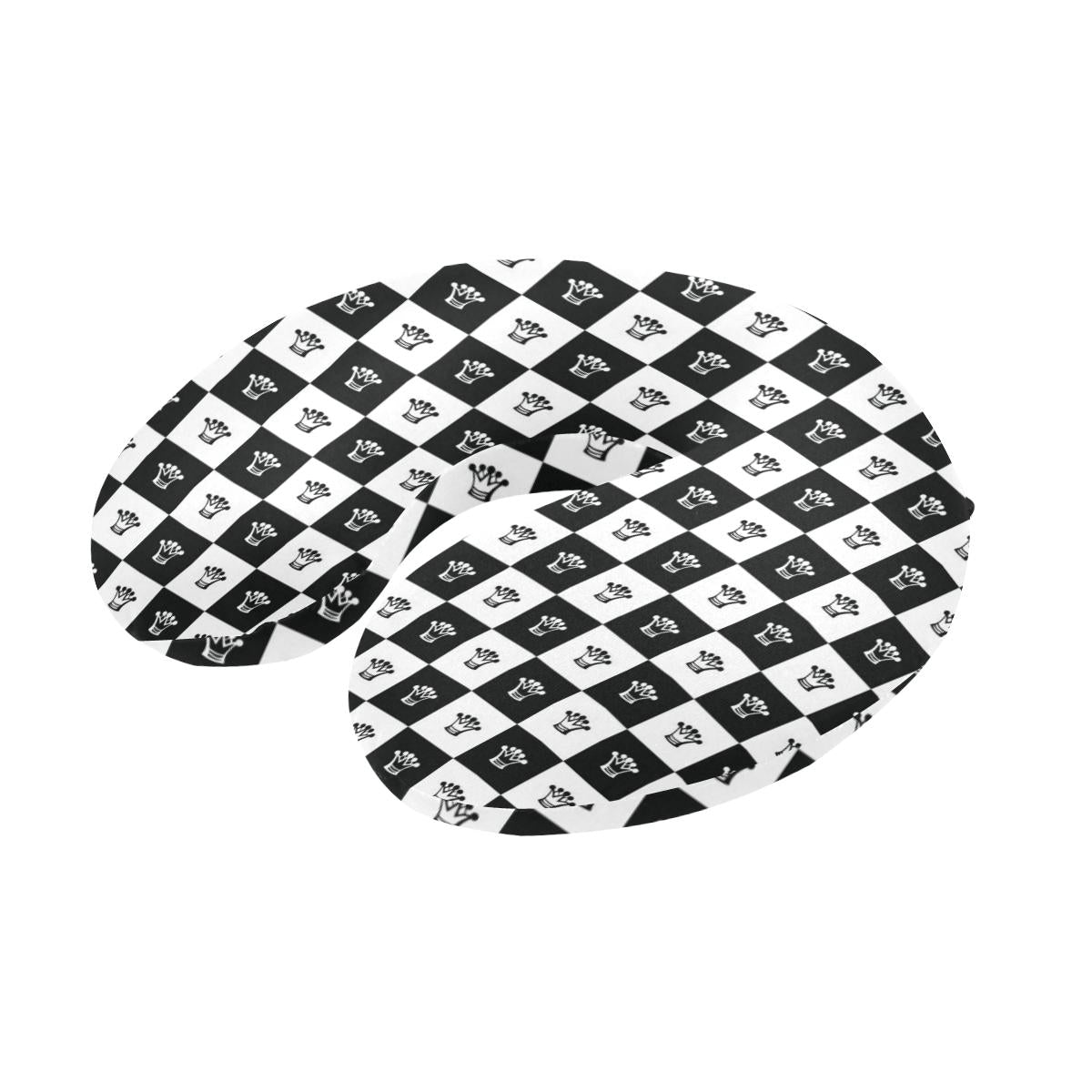 Checkered Flag Crown Pattern U-Shaped Travel Neck Pillow-JTAMIGO.COM