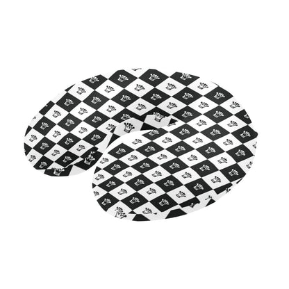 Checkered Flag Crown Pattern U-Shaped Travel Neck Pillow-JTAMIGO.COM