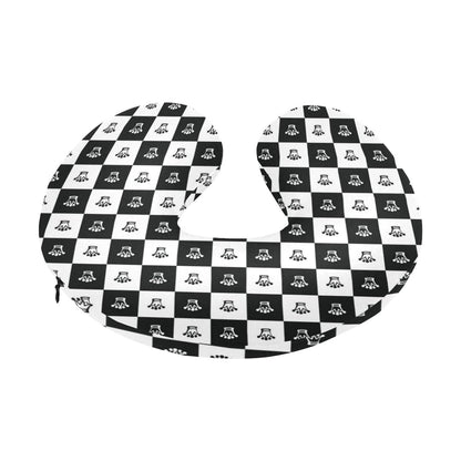 Checkered Flag Crown Pattern U-Shaped Travel Neck Pillow-JTAMIGO.COM