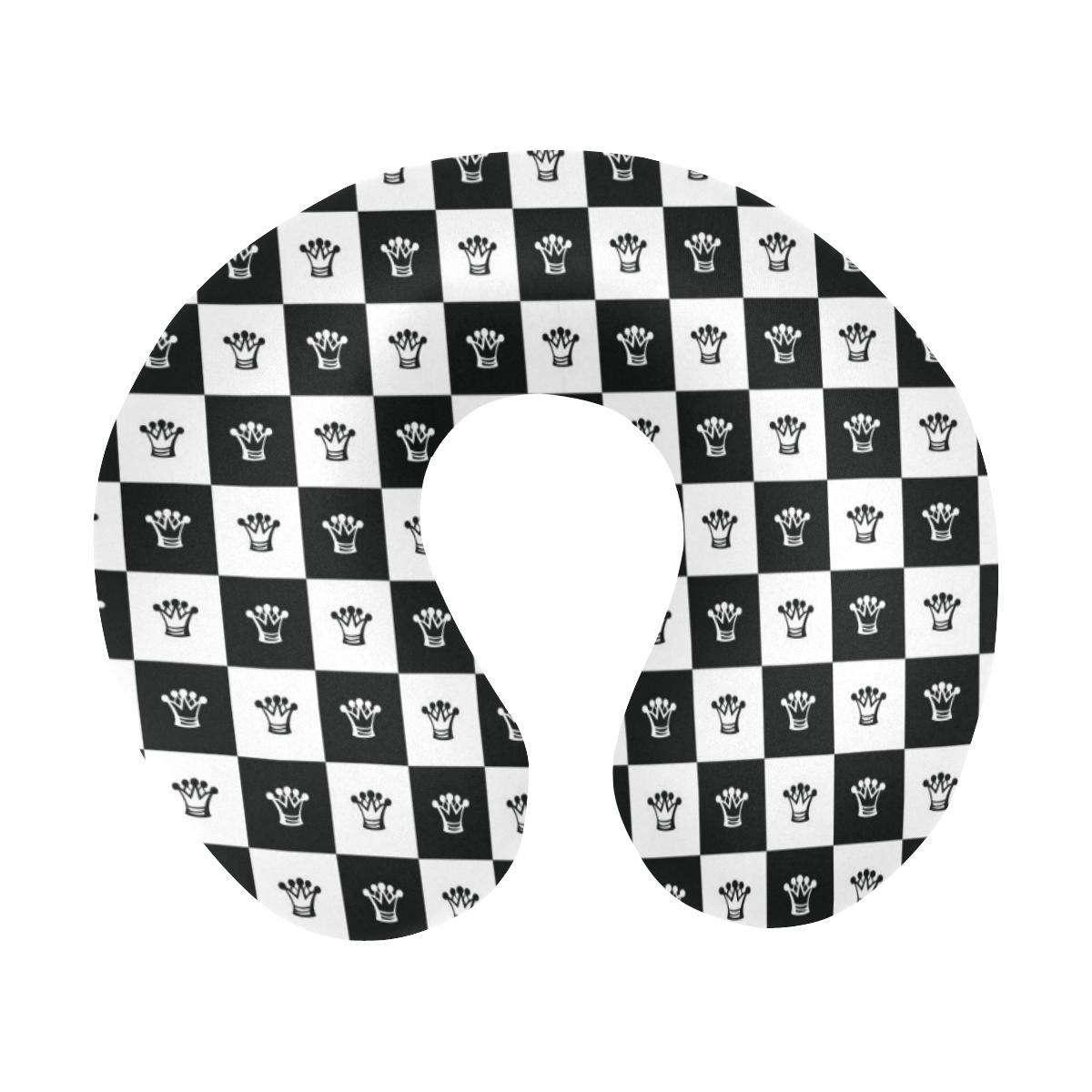 Checkered Flag Crown Pattern U-Shaped Travel Neck Pillow-JTAMIGO.COM