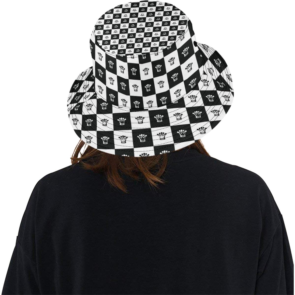 Checkered Flag Crown Pattern Unisex Bucket Hat