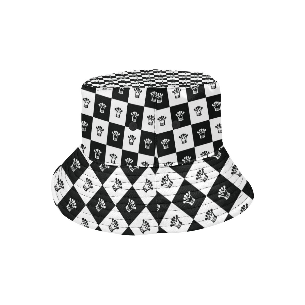 Checkered Flag Crown Pattern Unisex Bucket Hat