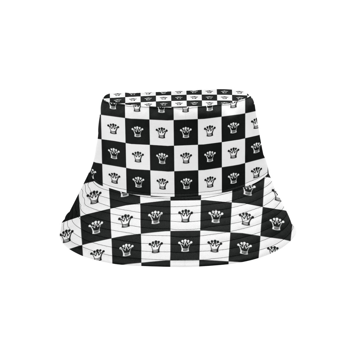 Checkered Flag Crown Pattern Unisex Bucket Hat