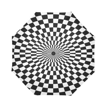 Checkered Flag Optical illusion Automatic Foldable Umbrella
