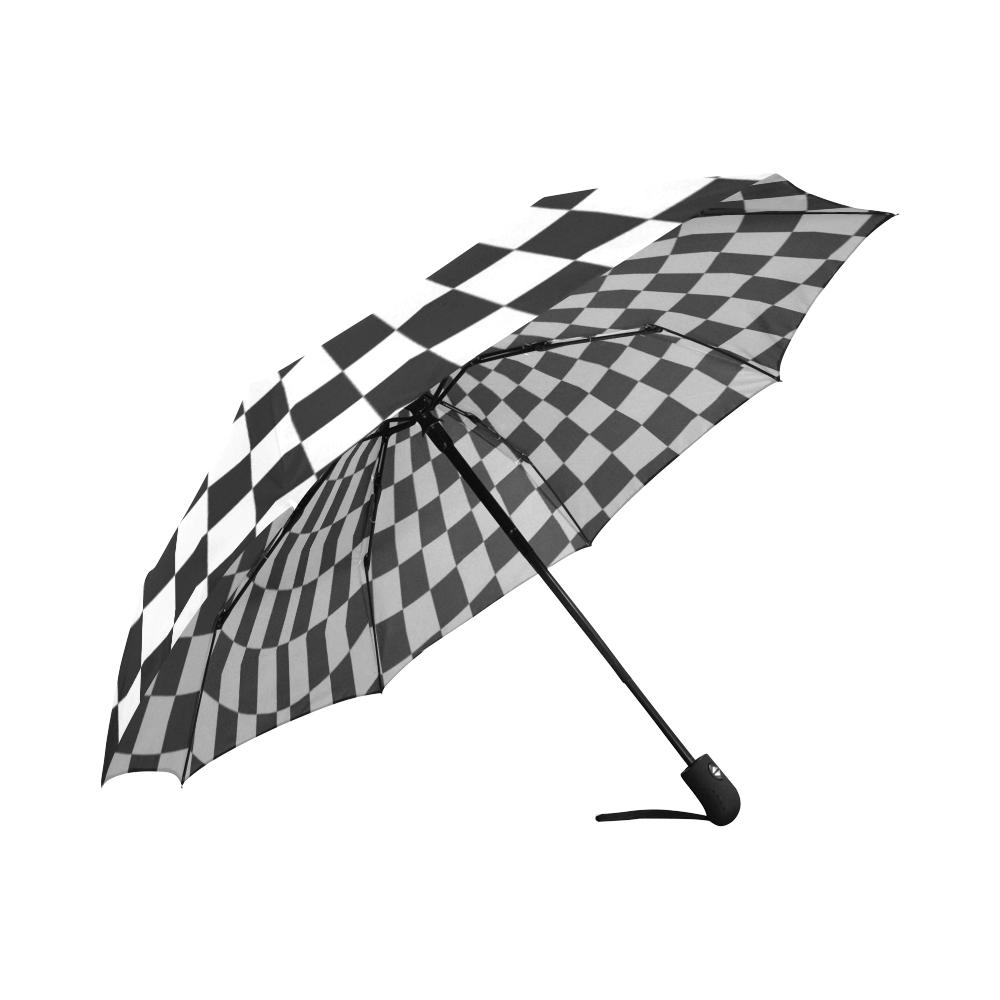 Checkered Flag Optical illusion Automatic Foldable Umbrella