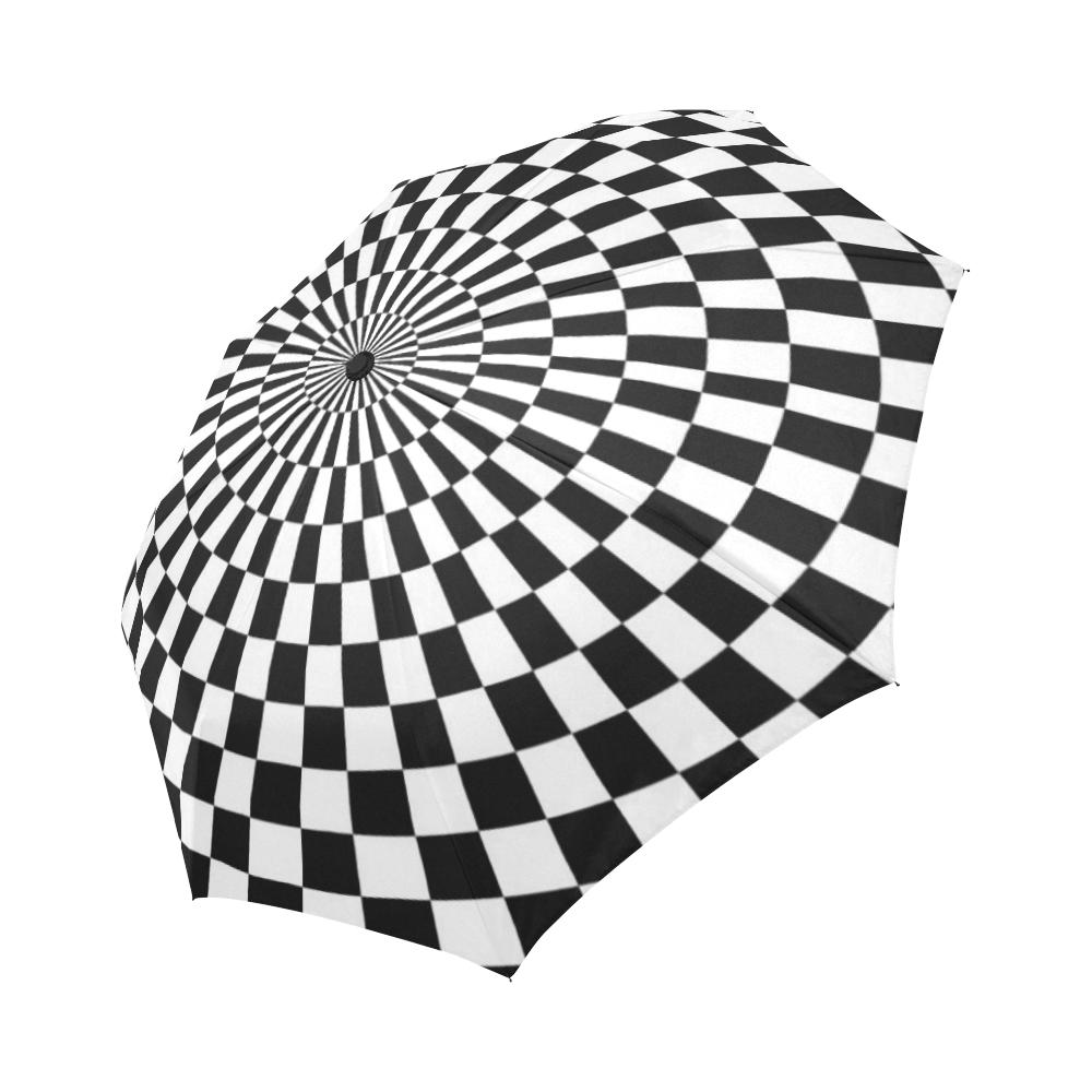 Checkered Flag Optical illusion Automatic Foldable Umbrella
