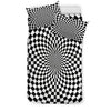 Checkered Flag Optical Illusion Duvet Cover Bedding Set