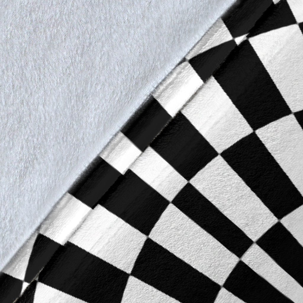 Checkered Flag Optical illusion Fleece Blanket