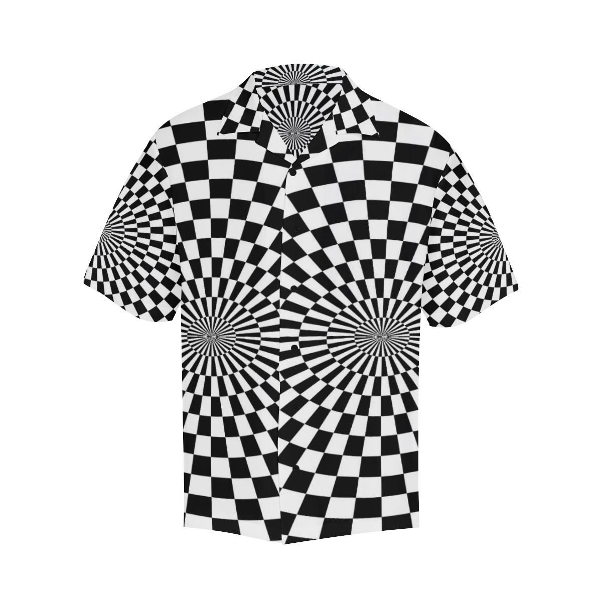 Checkered Flag Optical illusion Men Aloha Hawaiian Shirt