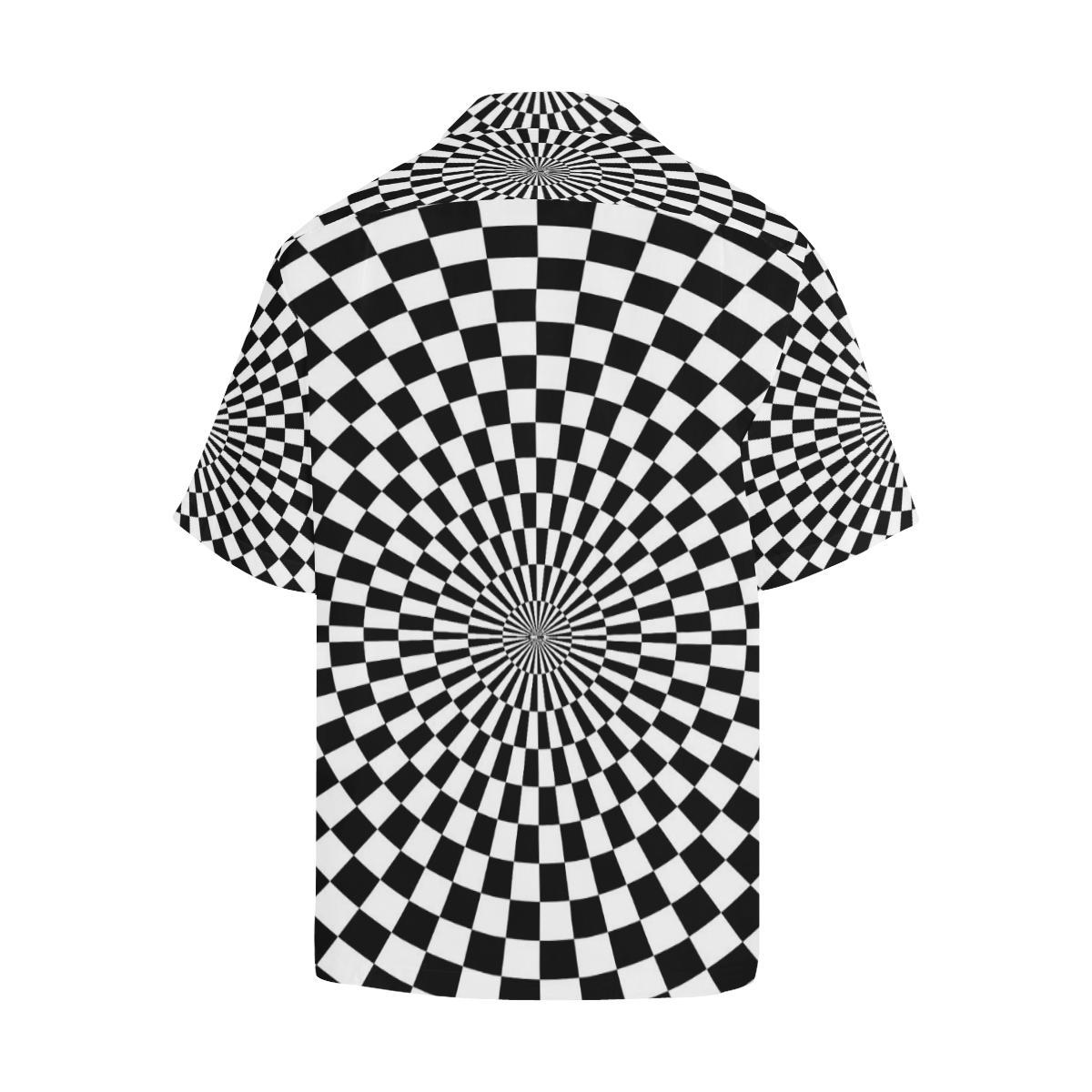 Checkered Flag Optical illusion Men Aloha Hawaiian Shirt