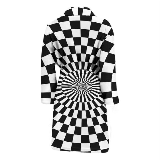 Checkered Flag Optical illusion Men Bath Robe-JTAMIGO.COM