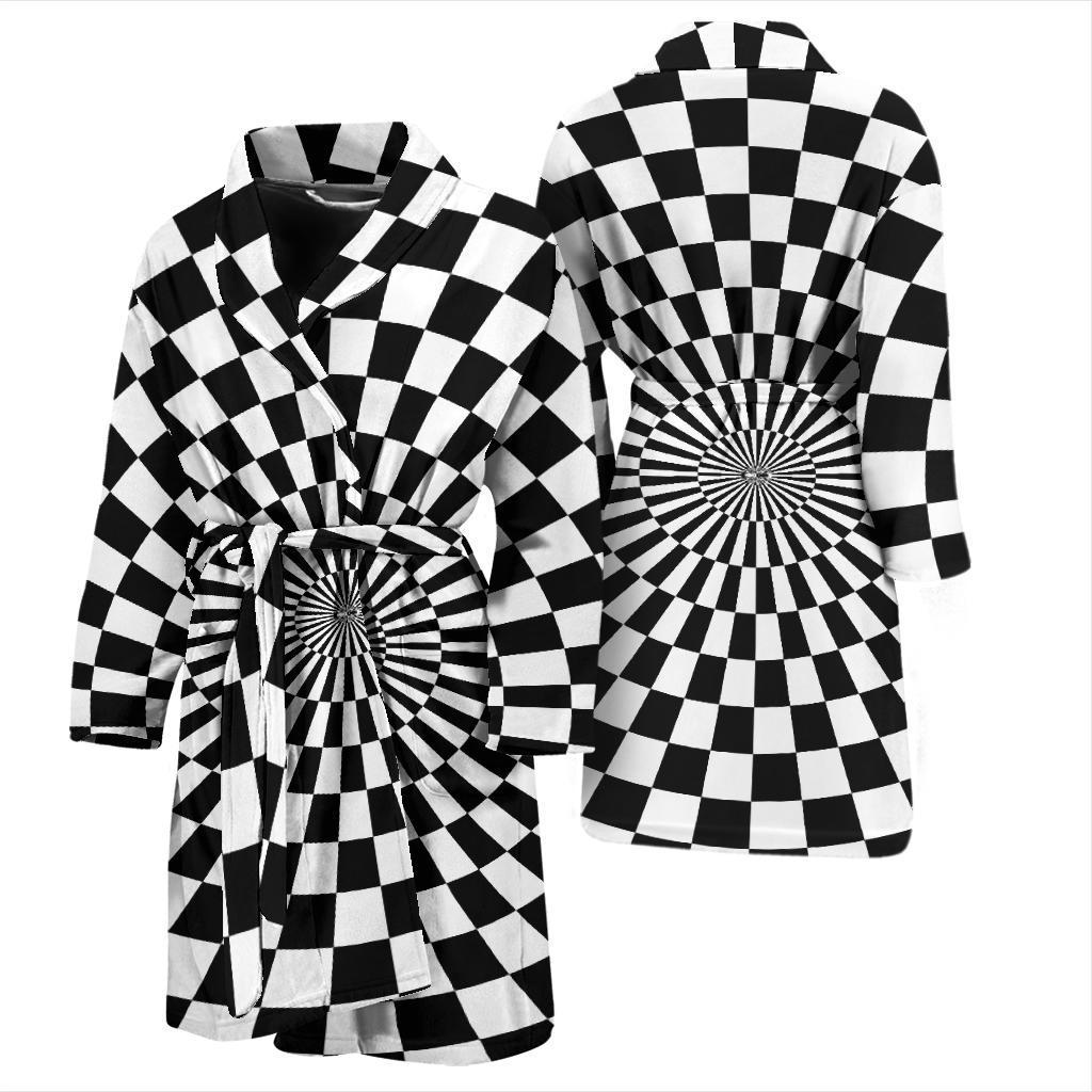 Checkered Flag Optical illusion Men Bath Robe-JTAMIGO.COM