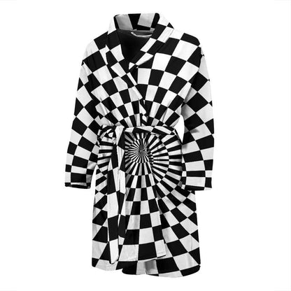 Checkered Flag Optical illusion Men Bath Robe-JTAMIGO.COM