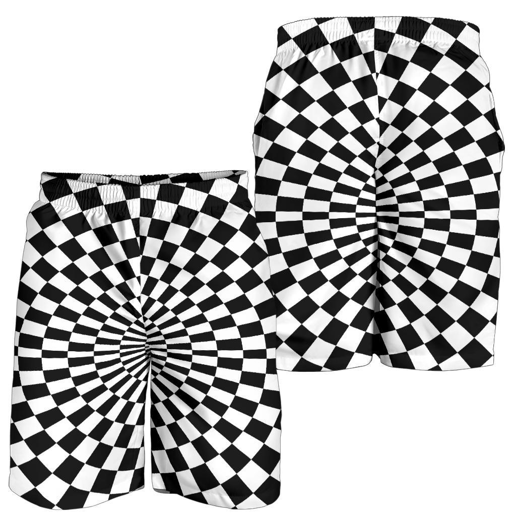 Checkered Flag Optical illusion Mens Shorts-JTAMIGO.COM