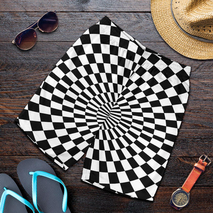Checkered Flag Optical illusion Mens Shorts-JTAMIGO.COM