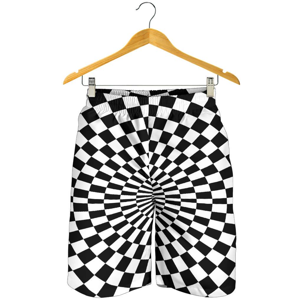 Checkered Flag Optical illusion Mens Shorts-JTAMIGO.COM