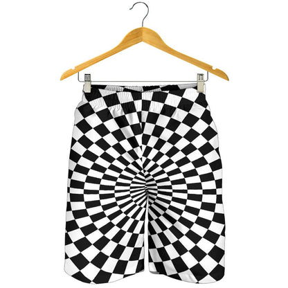 Checkered Flag Optical illusion Mens Shorts-JTAMIGO.COM