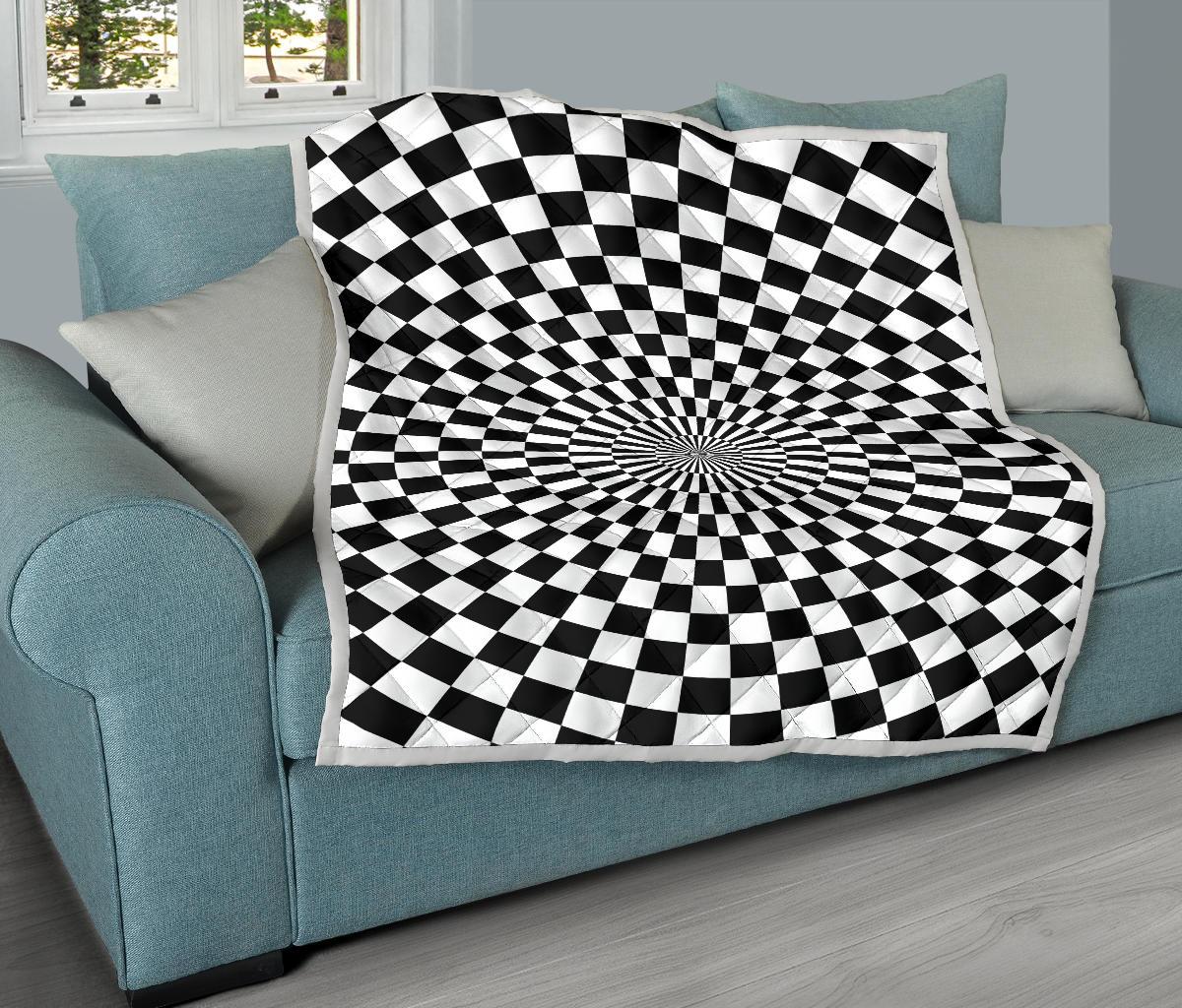 Checkered Flag Optical illusion Premium Quilt-JTAMIGO.COM