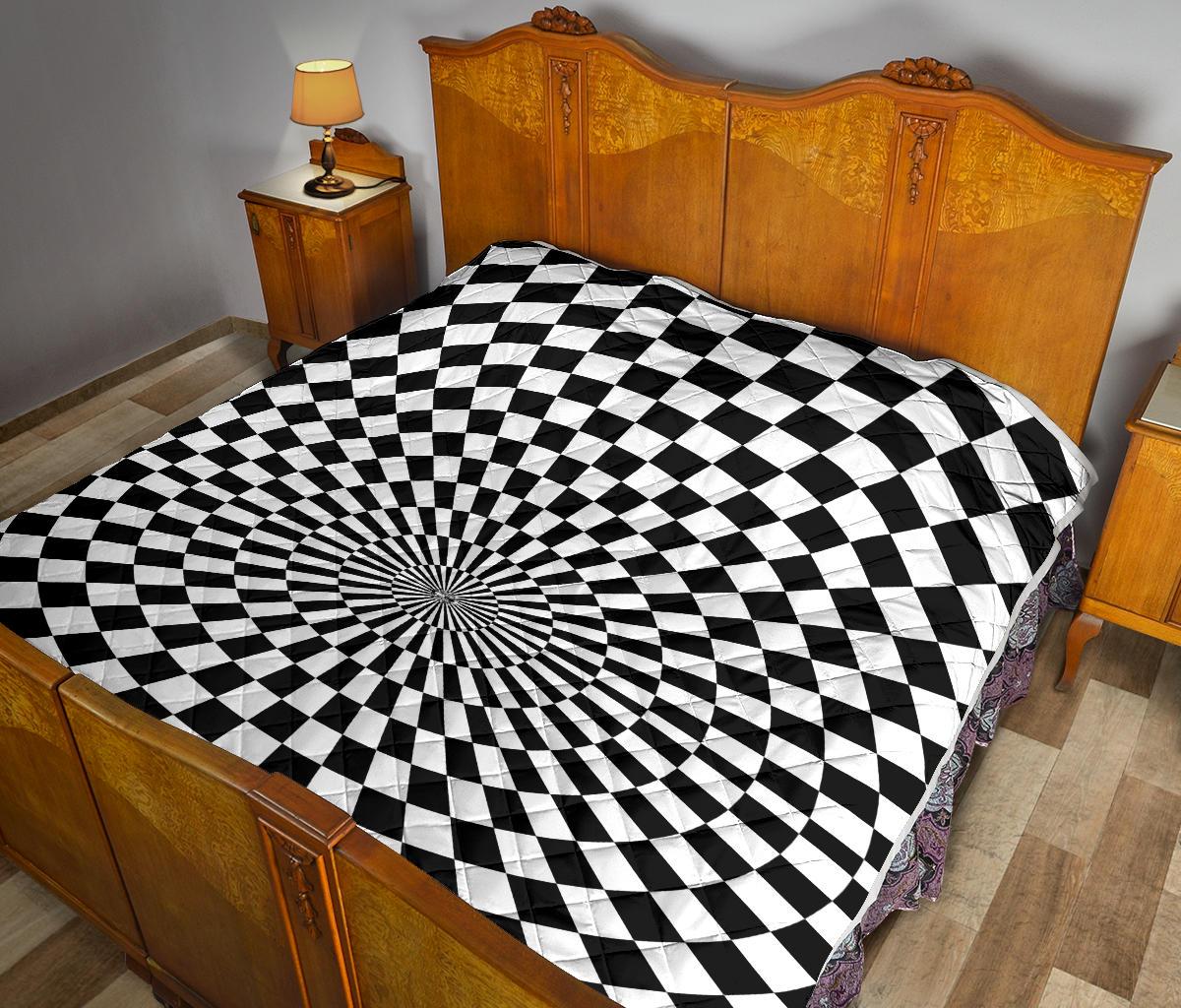 Checkered Flag Optical illusion Premium Quilt-JTAMIGO.COM