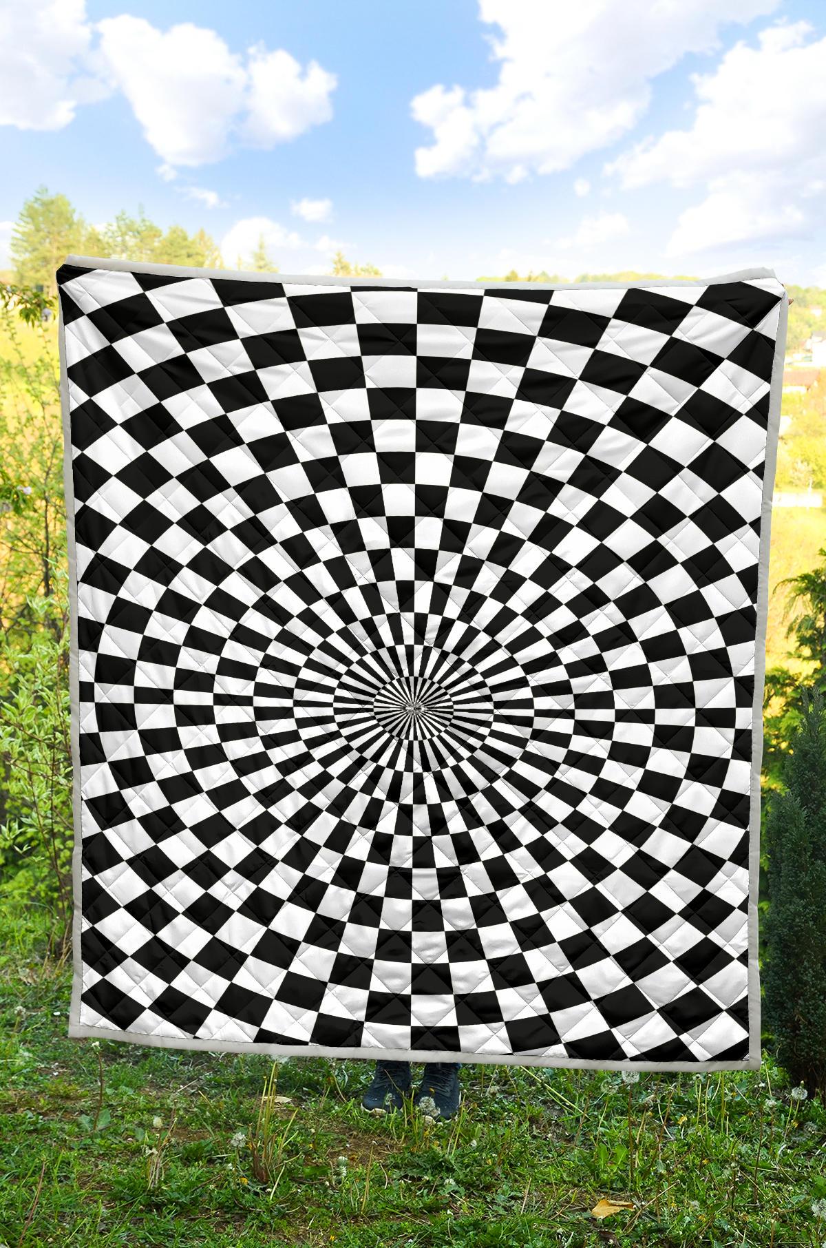 Checkered Flag Optical illusion Premium Quilt-JTAMIGO.COM