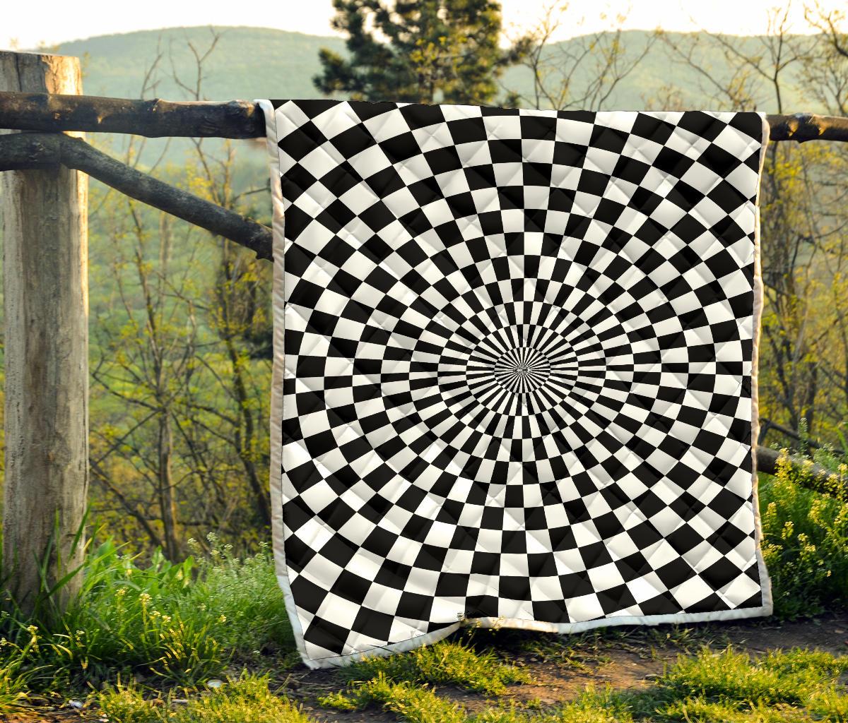 Checkered Flag Optical illusion Premium Quilt-JTAMIGO.COM
