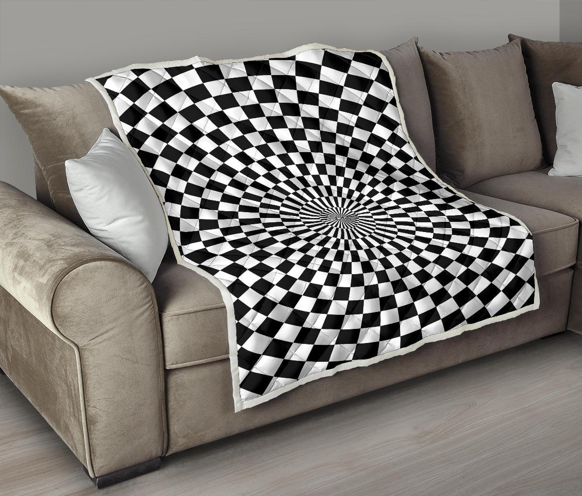 Checkered Flag Optical illusion Premium Quilt-JTAMIGO.COM