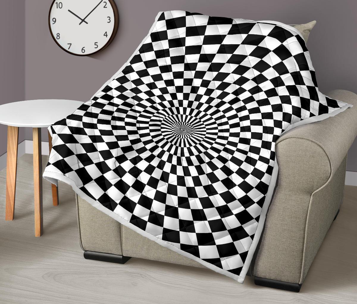 Checkered Flag Optical illusion Premium Quilt-JTAMIGO.COM