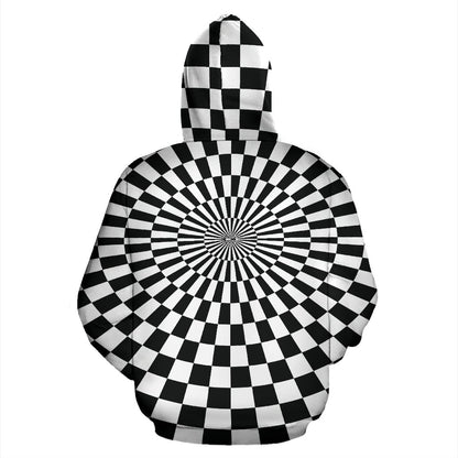 Checkered Flag Optical illusion Pullover Hoodie