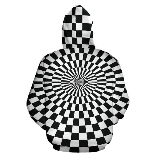 Checkered Flag Optical illusion Pullover Hoodie